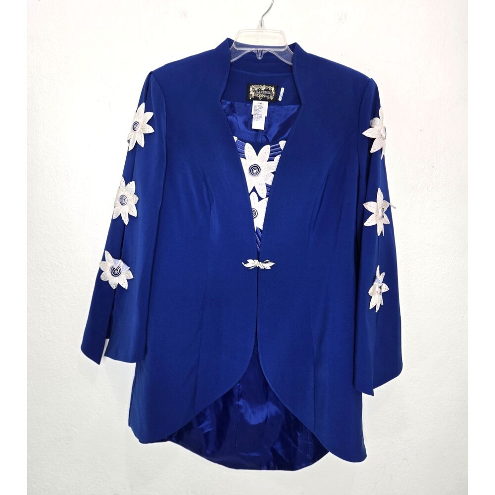 Champagne Italy 2-Piece Royal Blue Embellished Ensemble Size 10 Tank & Jacket